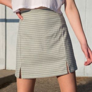 Brandy Melville Green and White Plaid Skirt